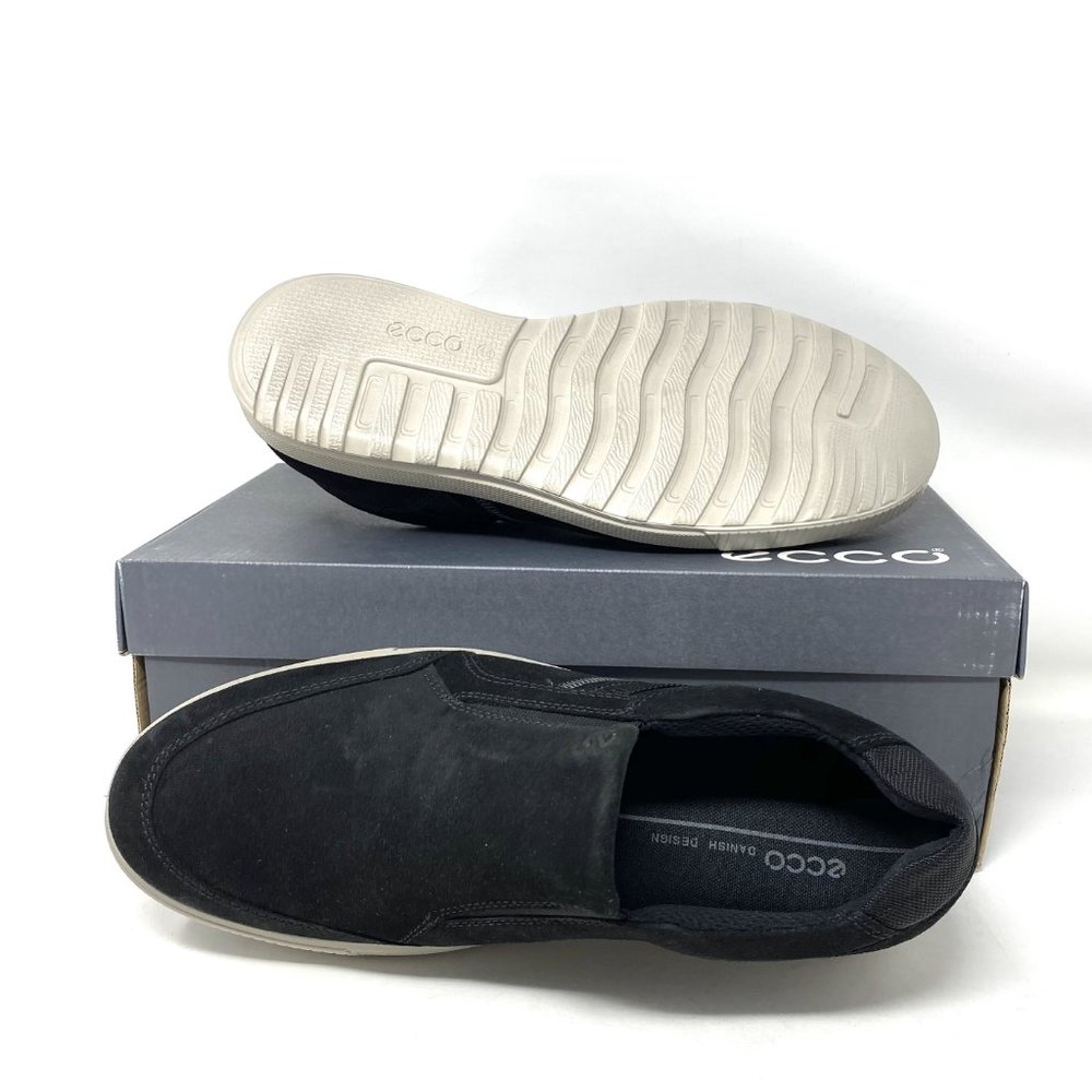 ECCO Ennio Slip On Suede Men's Sneakers Black - Picture 7 of 10